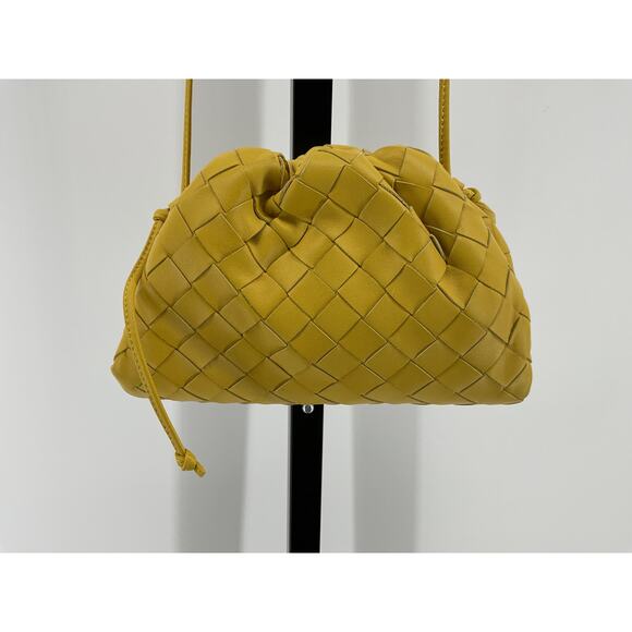 Bottega Veneta Mini Leather Gold Leather Woven Pouch Clutch Crossbody Bag - Picture 5 of 5